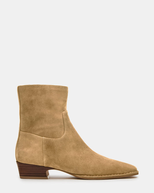 DEFINE Taupe Suede Square-Toe Women's Ankle Boot - Steve Madden