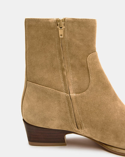 DEFINE Taupe Suede Square-Toe Women's Ankle Boot - Steve Madden