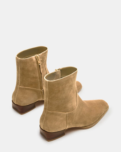 DEFINE Taupe Suede Square-Toe Women's Ankle Boot - Steve Madden