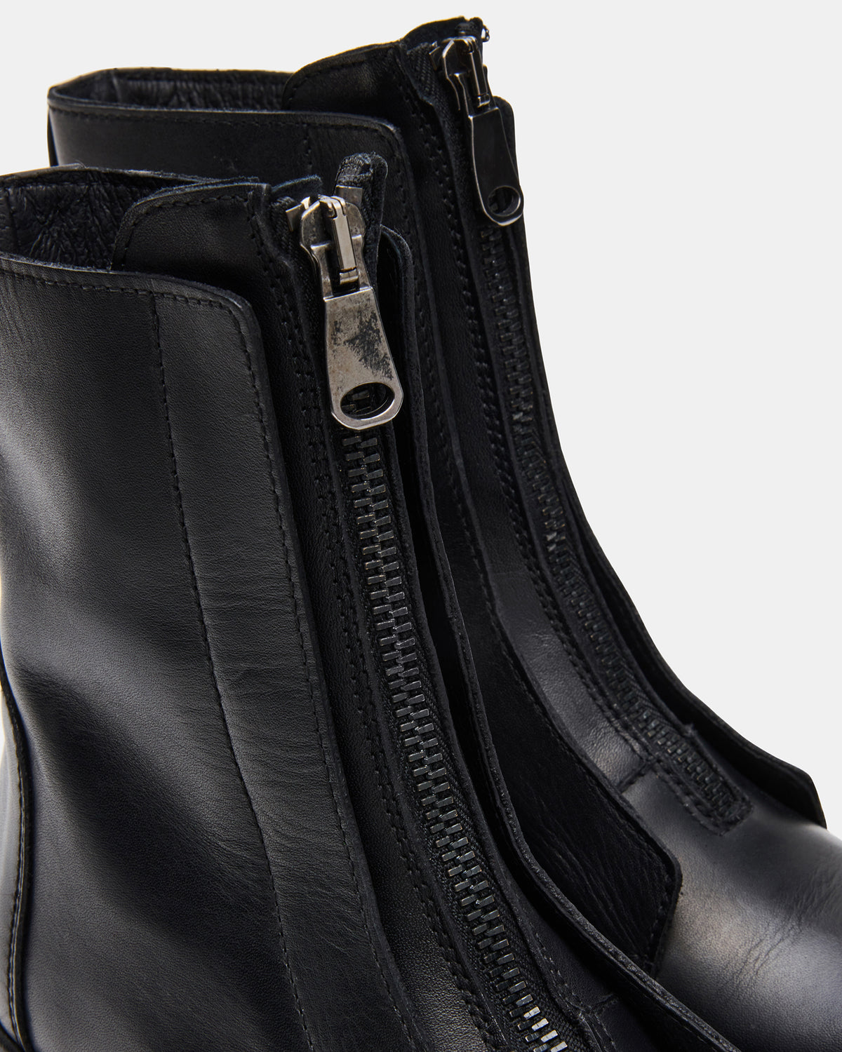 MILTON Black Leather Moto Women's Ankle Boot - Steve Madden