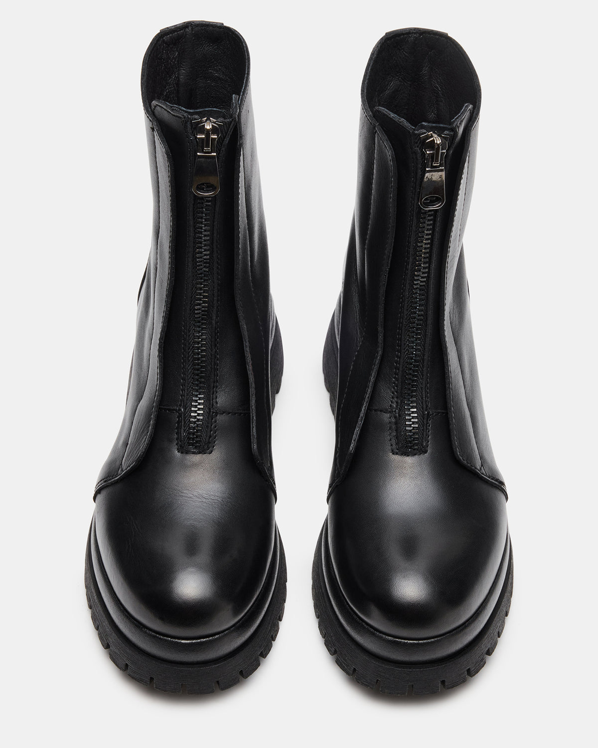 MILTON Black Leather Moto Women's Ankle Boot - Steve Madden