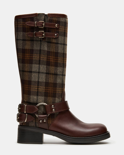 ASTOR Flannel Brown Multi Knee-High Women's Boot - Steve Madden