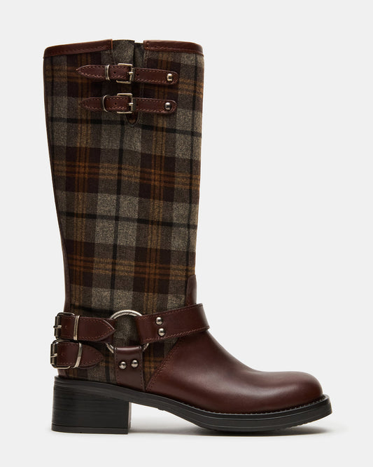 ASTOR Flannel Brown Multi Knee-High Women's Boot - Steve Madden