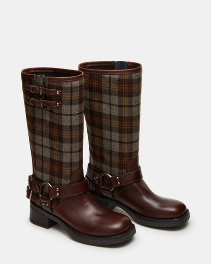 ASTOR Flannel Brown Multi Knee-High Women's Boot - Steve Madden