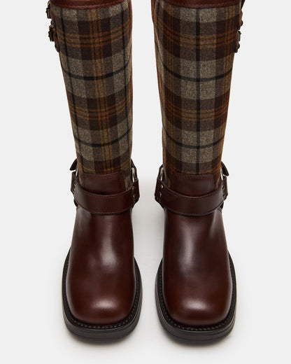 ASTOR Flannel Brown Multi Knee-High Women's Boot - Steve Madden