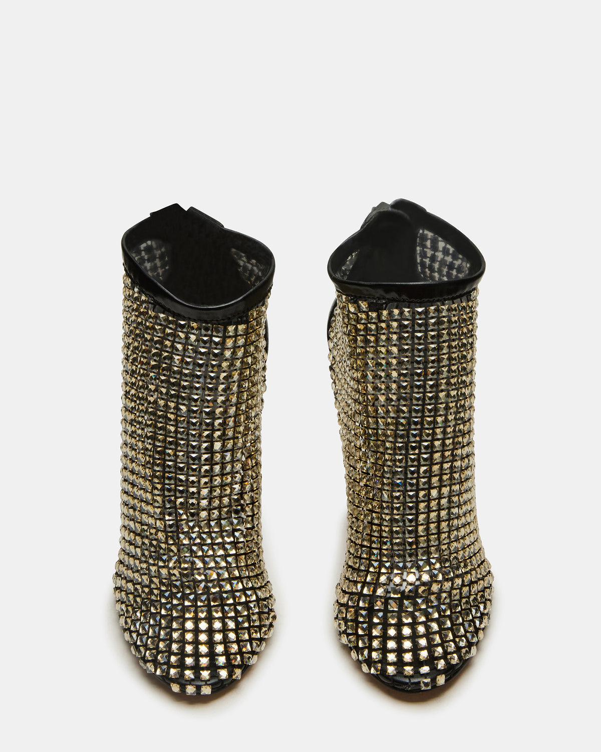 DANCIN Gold Multi Stiletto Heeled Mesh Rhinestone Women's Ankle Boot - Steve Madden