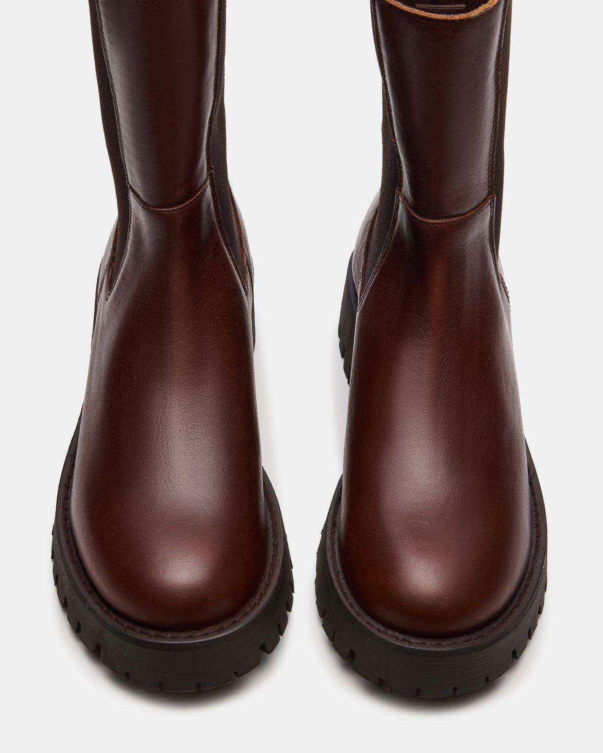 LOWA Brown Leather Lug Chelsea Platform Women's Ankle Boot - Steve Madden