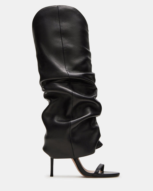 RAVINE Black Knee-High Cuffed Stiletto Heel Women's Boot - Steve Madden