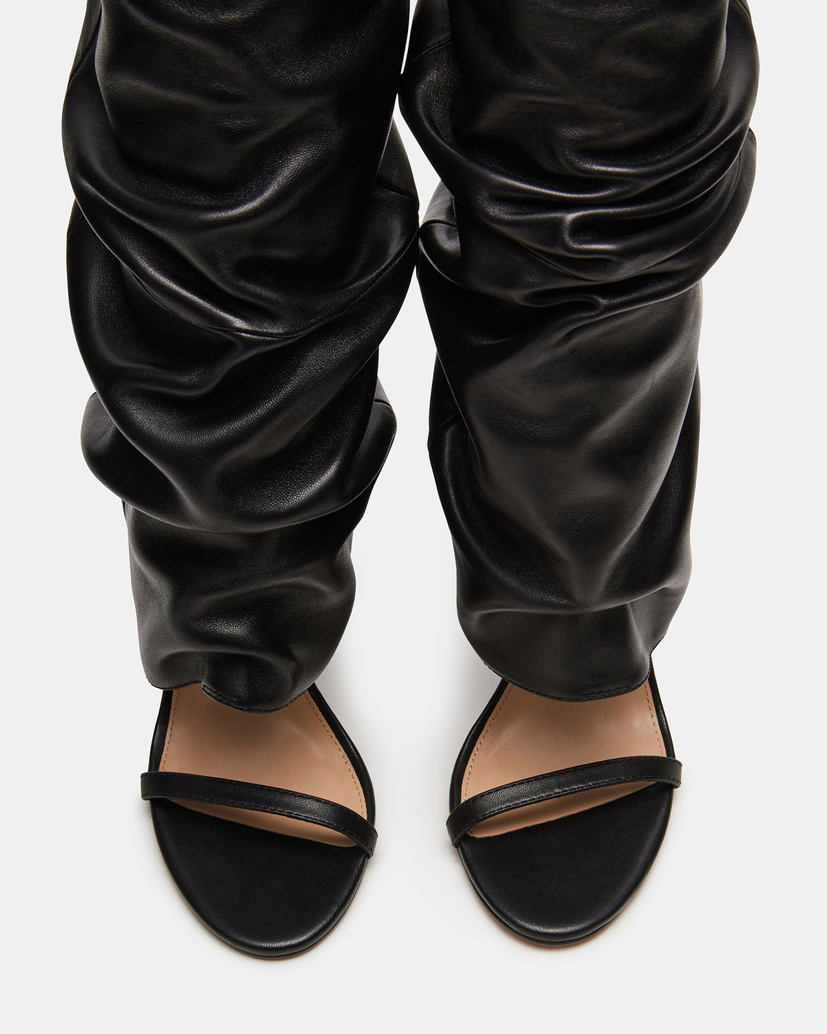 RAVINE Black Knee-High Cuffed Stiletto Heel Women's Boot - Steve Madden