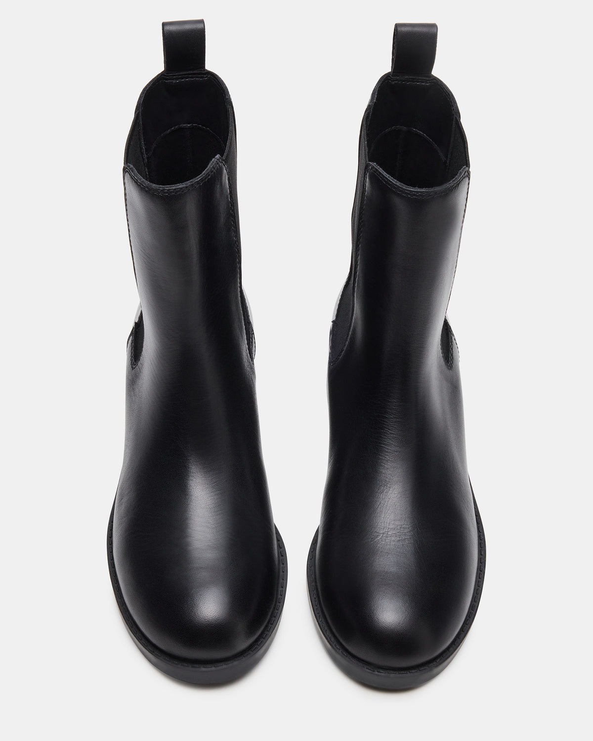 KAPLAN Black Leather Chelsea Block Heel Women's Ankle Boot - Steve Madden