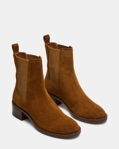 KAPLAN Camel Suede Chelsea Block Heel Women's Ankle Boot - Steve Madden