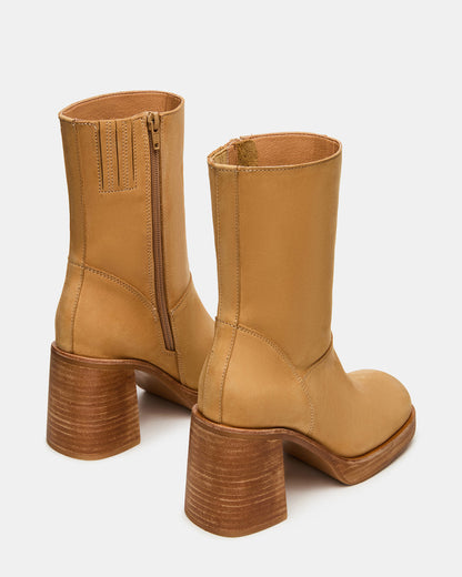 FUSION Banana Leather Square-Toe Block Heel Women's Ankle Boot - Steve Madden