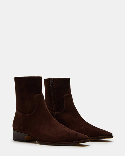 DEFINE Brown Suede Square-Toe Women's Ankle Boot - Steve Madden