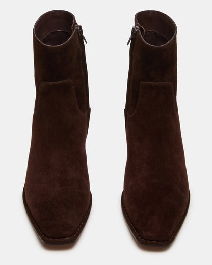 DEFINE Brown Suede Square-Toe Women's Ankle Boot - Steve Madden