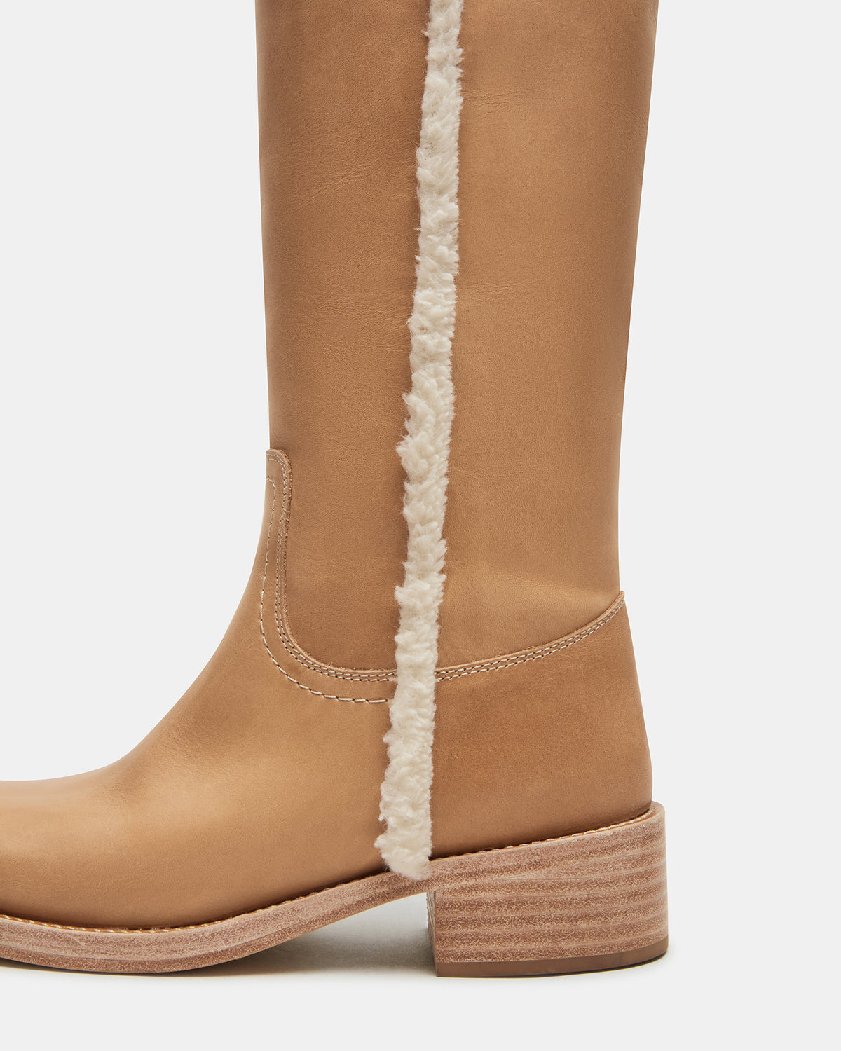 RIGGS Faux Fur Banana Leather Square-Toe Women's Boot - Steve Madden