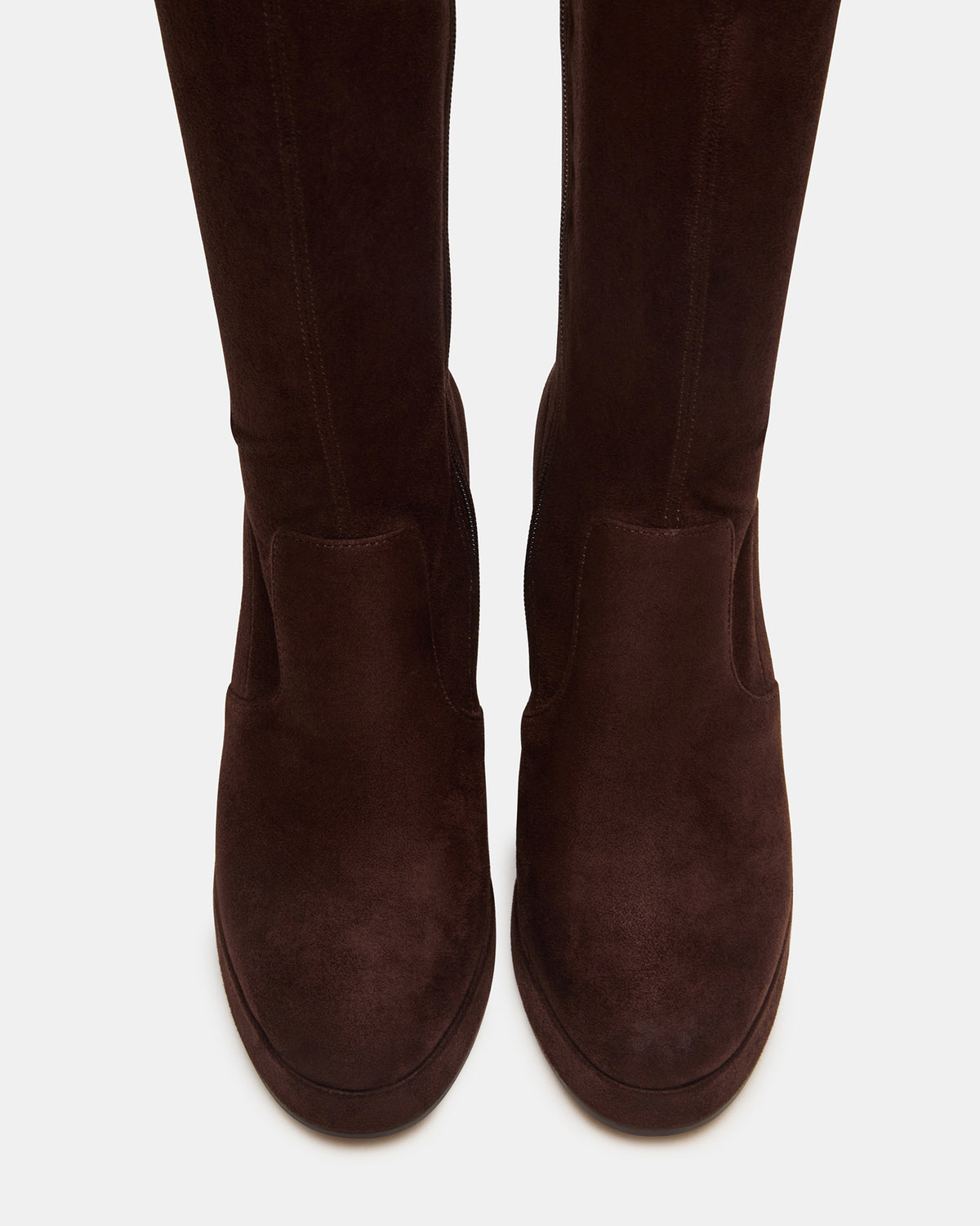 TWAIN Brown Wide Calf Knee-High Block Heel Women's Boot - Steve Madden