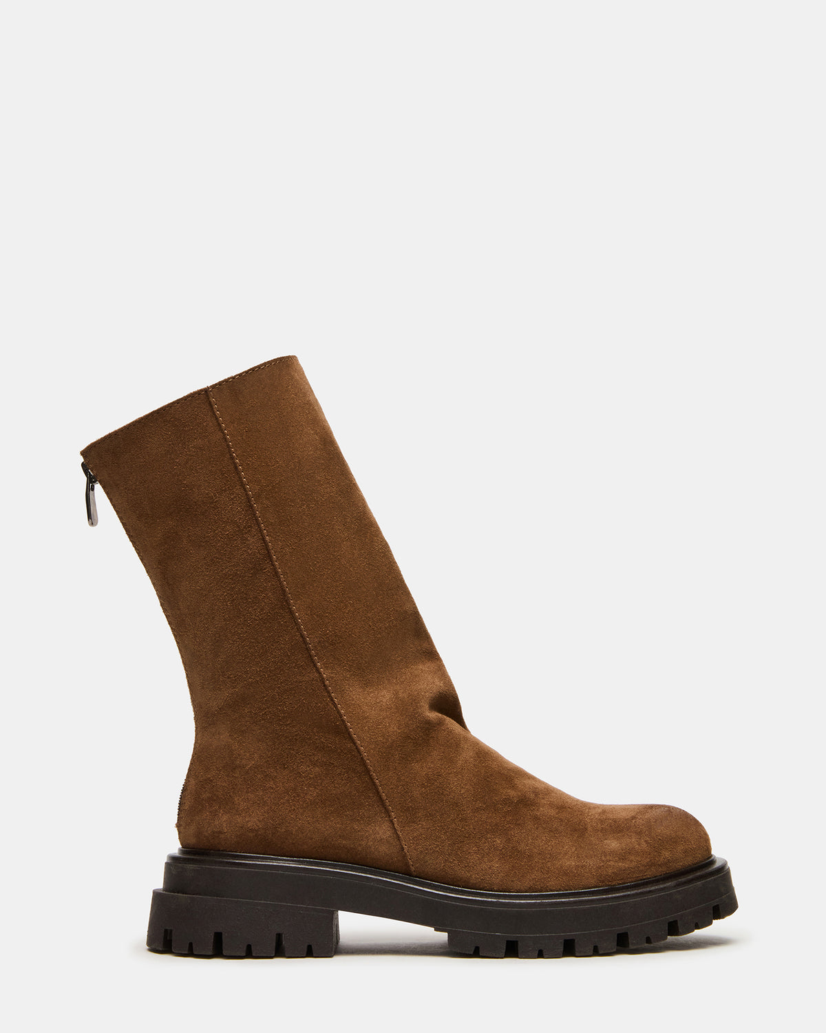 LAMI Dark Taupe Suede Lug Sole Women's Ankle Boot - Steve Madden