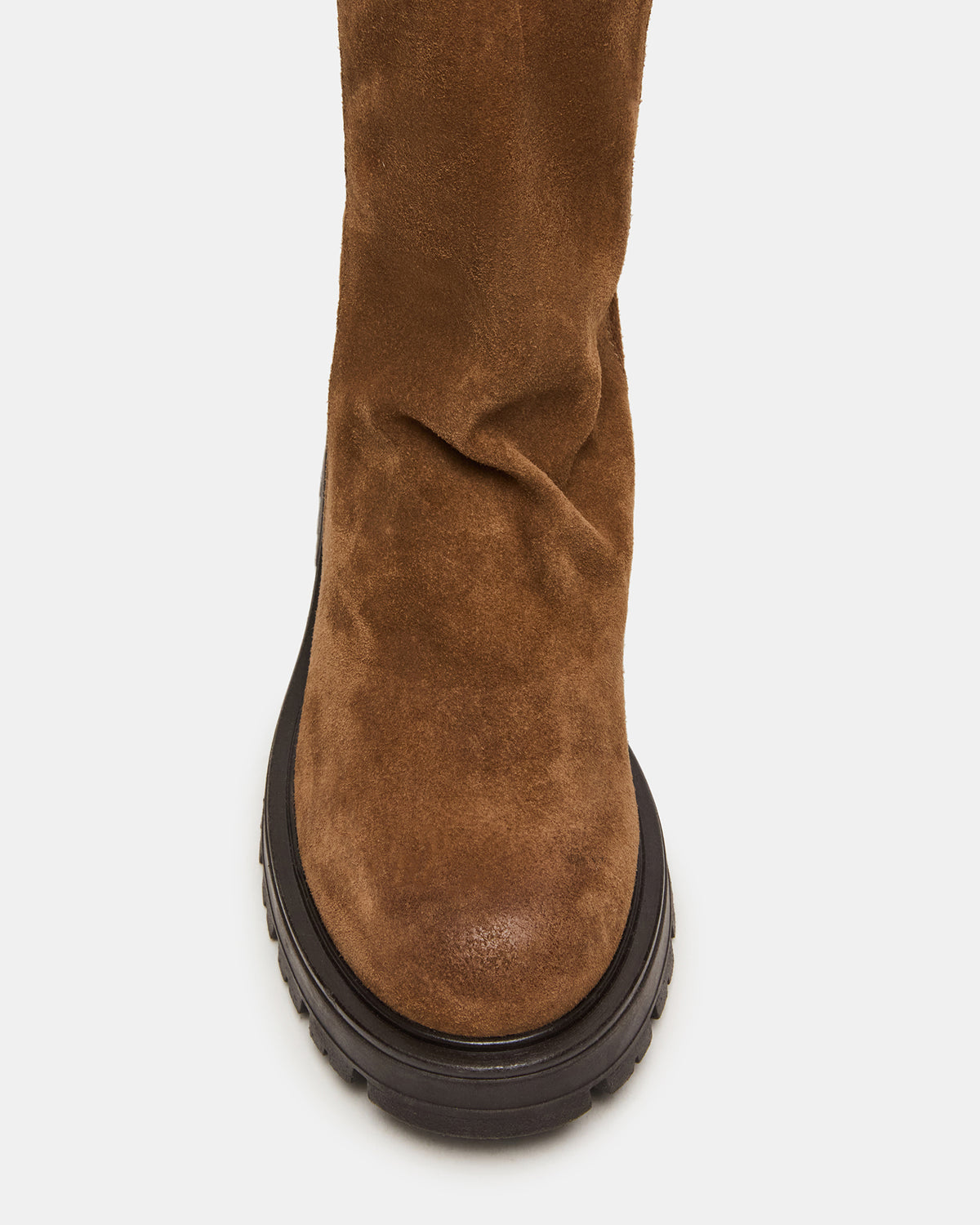 LAMI Dark Taupe Suede Lug Sole Women's Ankle Boot - Steve Madden