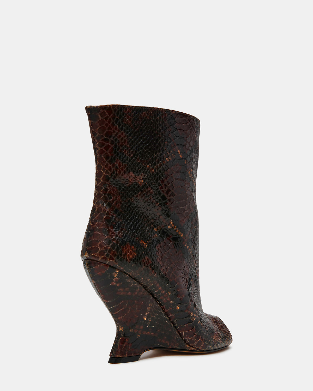 RYLIX Brown Snake Wedge Peep-Toe Women's Ankle Boot - Steve Madden