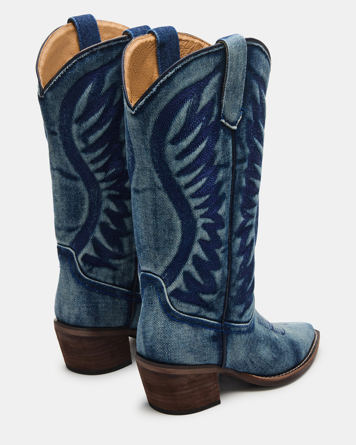 ALBANY Denim Fabric Wide Calf Pointed-Toe Women's Western Boot - Steve Madden