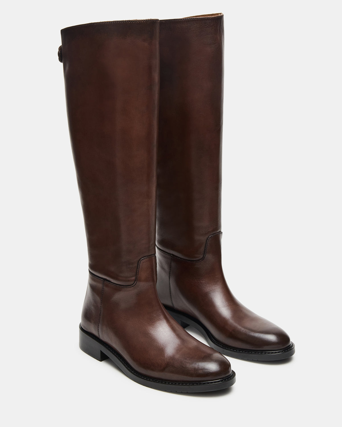 BEREN Brown Leather Knee-High Women's Riding Boot - Steve Madden