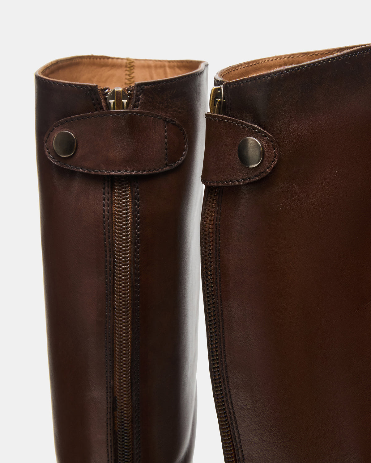 BEREN Brown Leather Knee-High Women's Riding Boot - Steve Madden