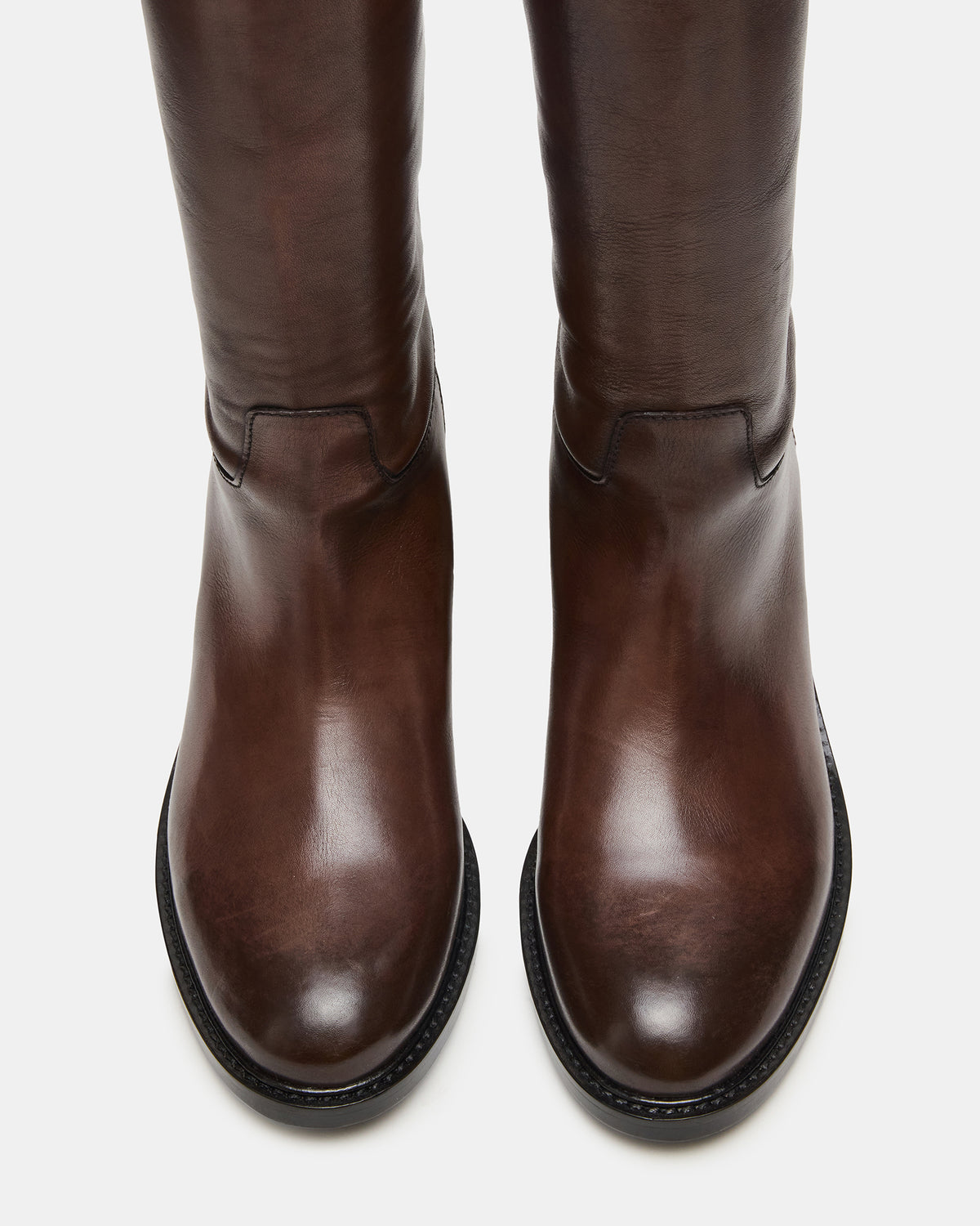 BEREN Brown Leather Knee-High Women's Riding Boot - Steve Madden