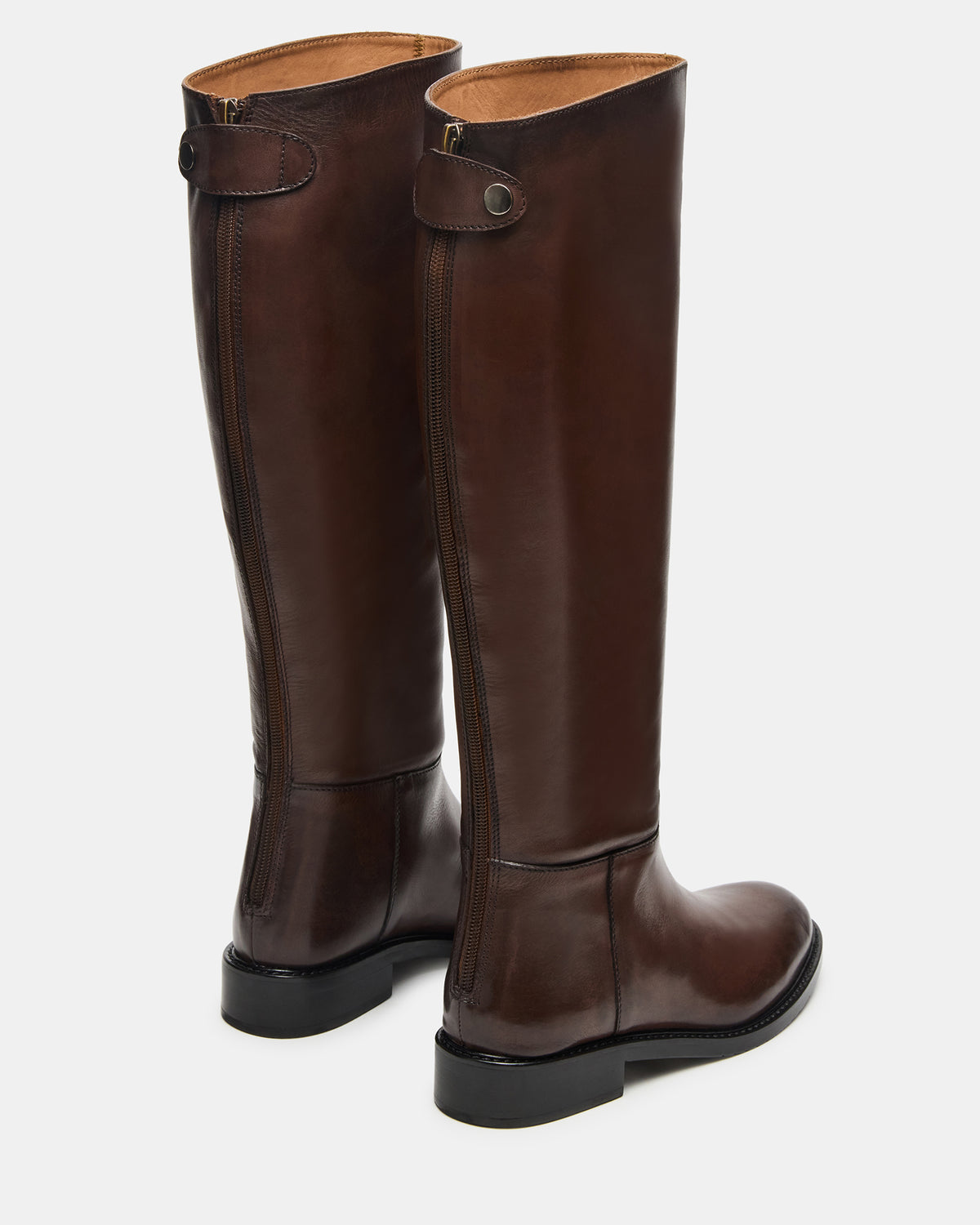 BEREN Brown Leather Knee-High Women's Riding Boot - Steve Madden