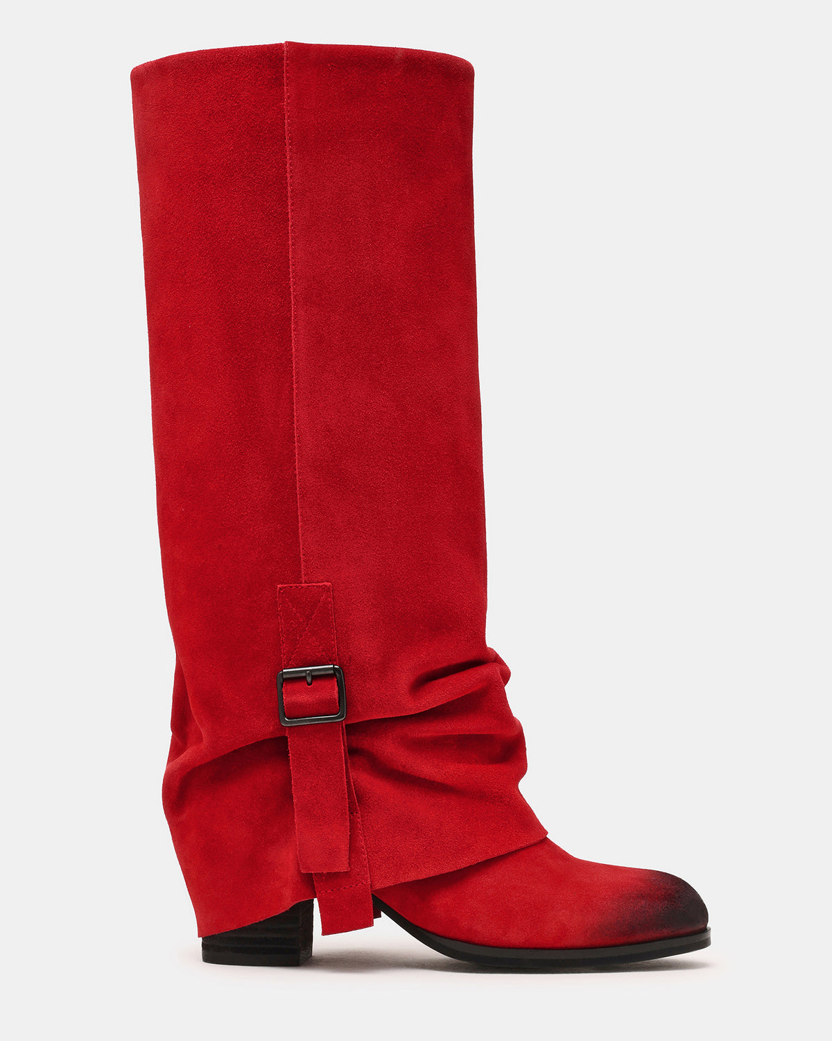 BOZEMAN Red Suede Knee-High Fold-Over Cuffed Women's Boot - Steve Madden
