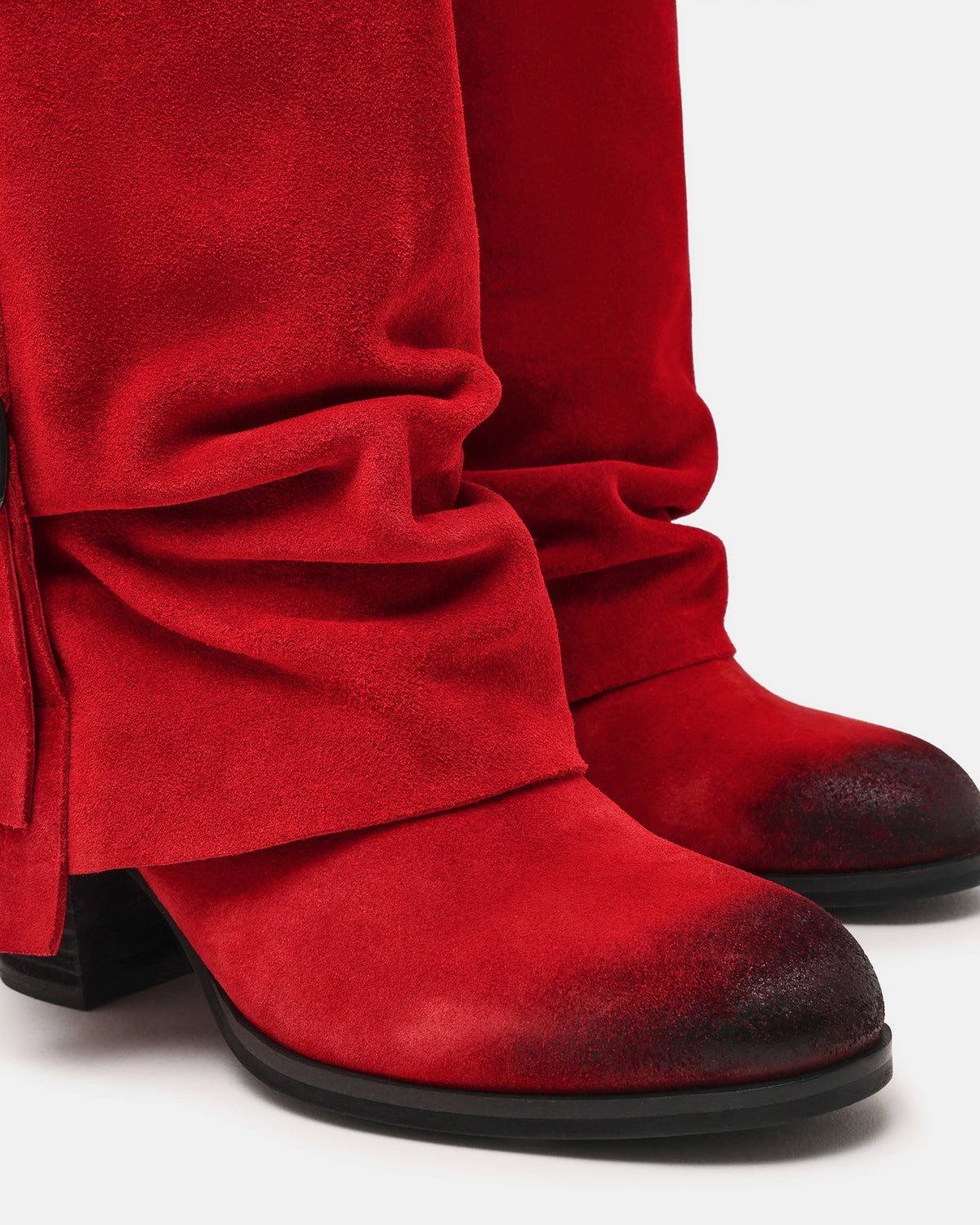 BOZEMAN Red Suede Knee-High Fold-Over Cuffed Women's Boot - Steve Madden