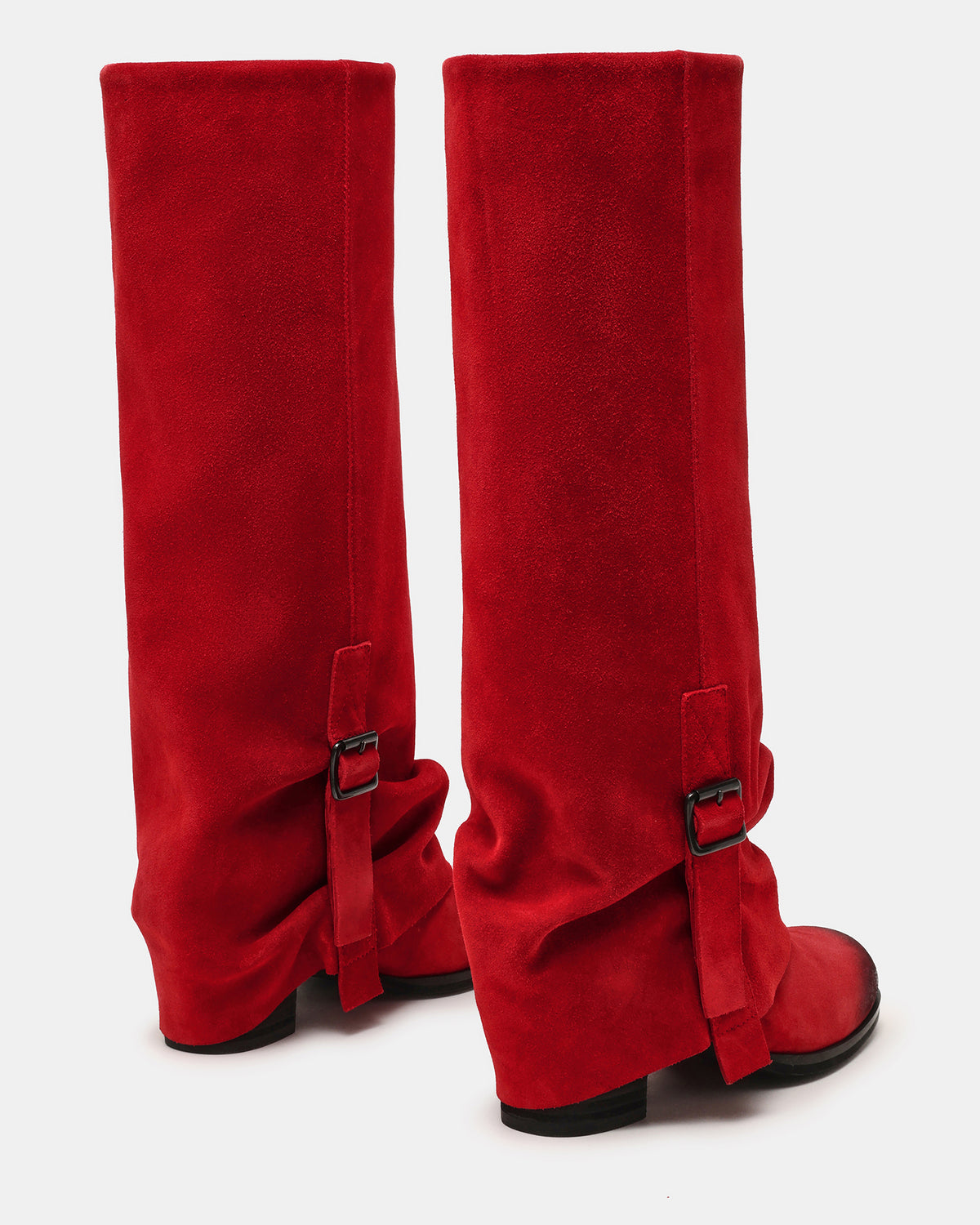 BOZEMAN Red Suede Knee-High Fold-Over Cuffed Women's Boot - Steve Madden