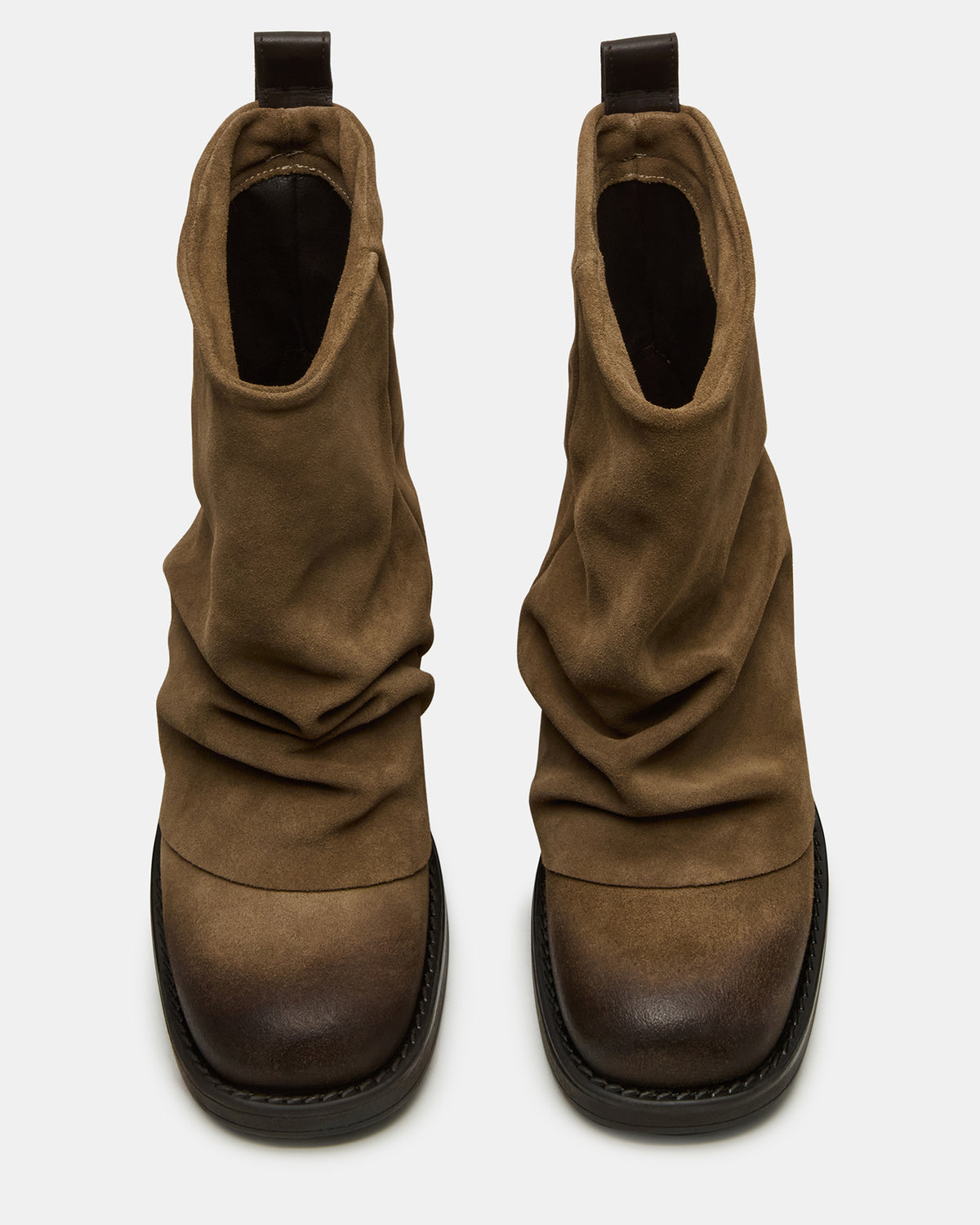 BENJI Taupe Suede Cuffed Fold-Over Moto Buckle Women's Ankle Boot - Steve Madden