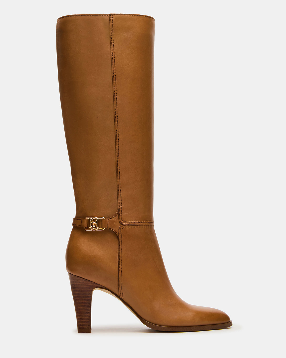 RHETT Tan Leather Knee-High Heeled Women's Boot - Steve Madden