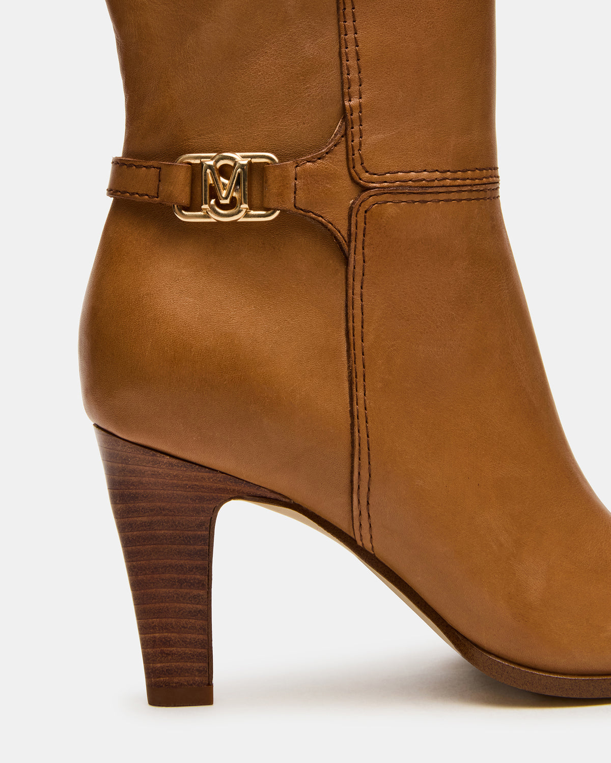 RHETT Tan Leather Knee-High Heeled Women's Boot - Steve Madden