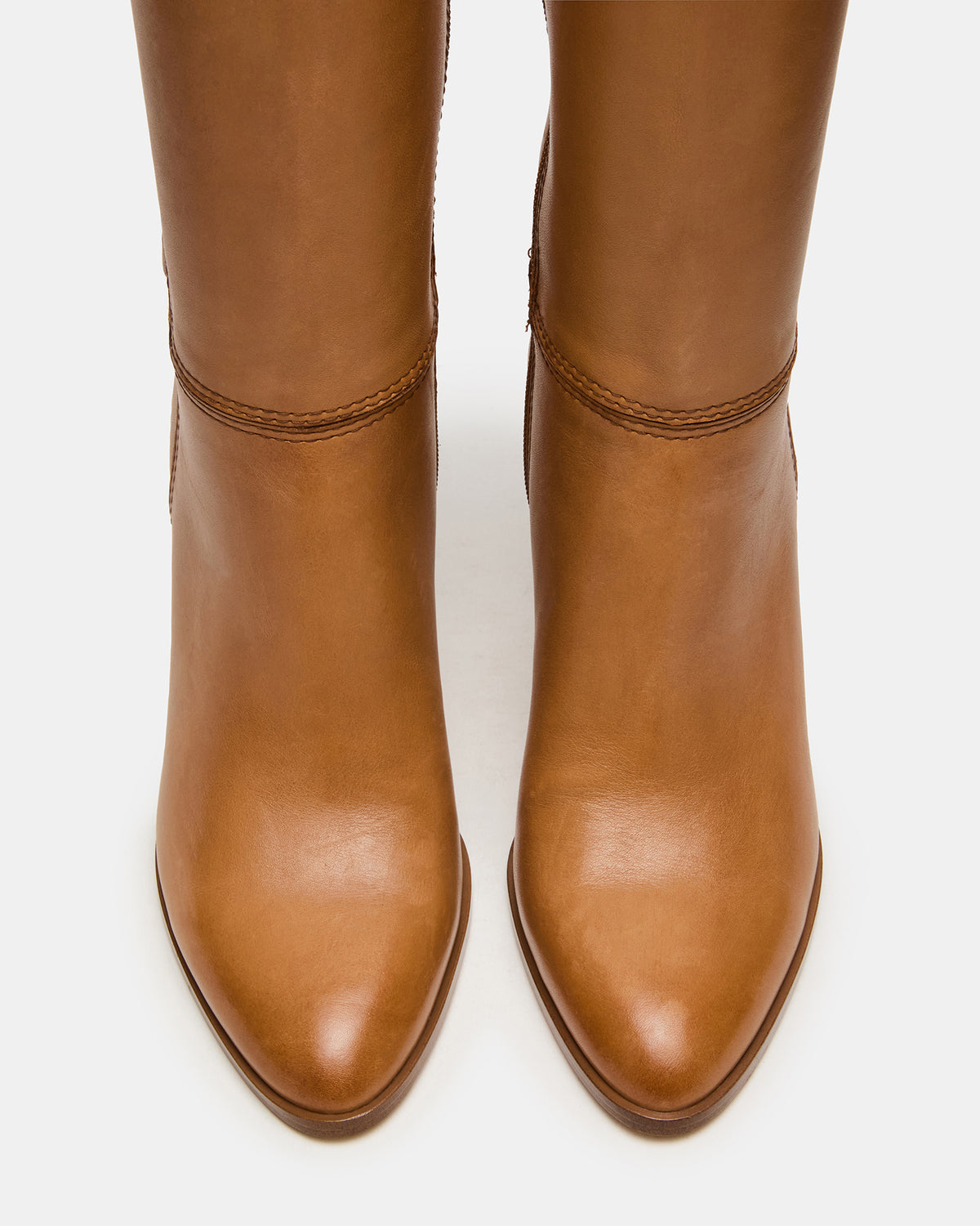 RHETT Tan Leather Knee-High Heeled Women's Boot - Steve Madden