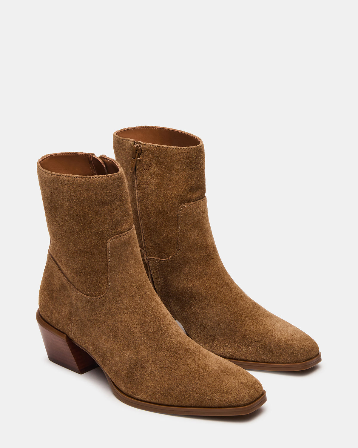 DANEY Taupe Suede Square-Toe Women's Ankle Boot - Steve Madden