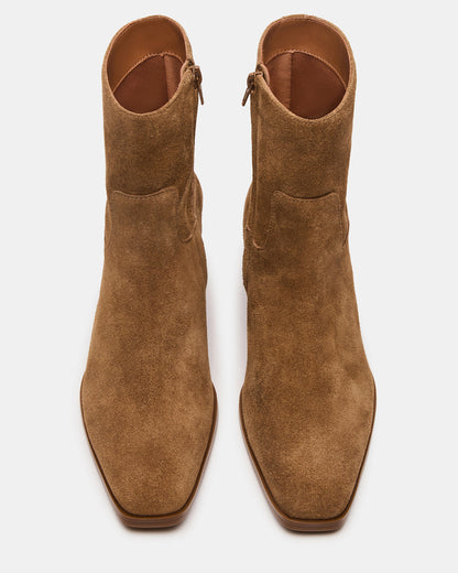DANEY Taupe Suede Square-Toe Women's Ankle Boot - Steve Madden