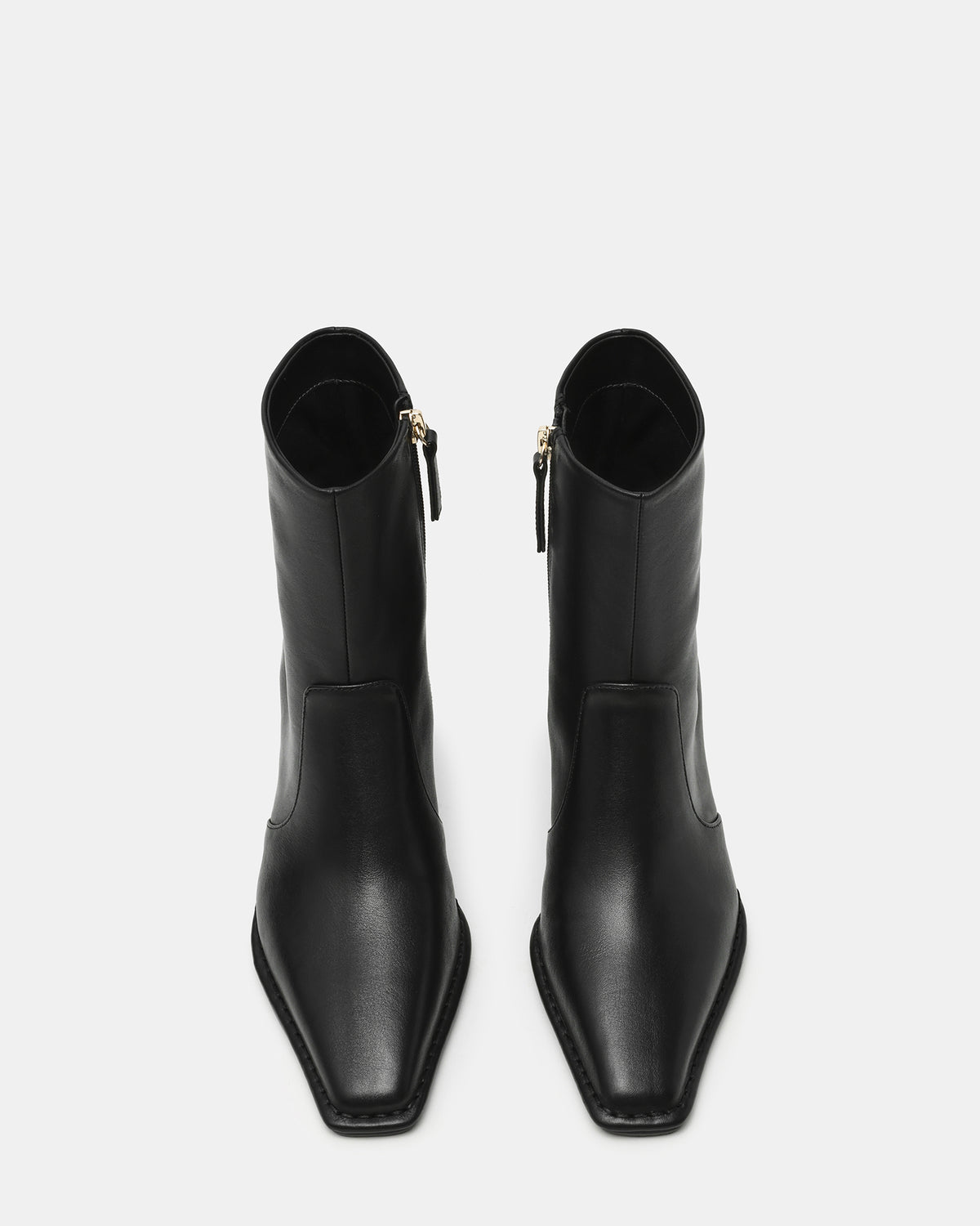 FARE Black Leather Square Toe Women's Ankle Boot - Steve Madden