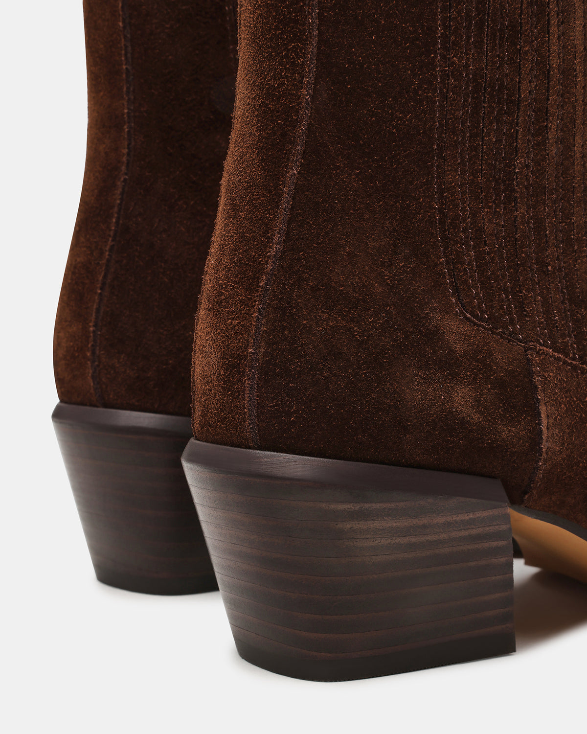 DARSEN Brown Suede Square-Toe Block Heel Women's Ankle Boot - Steve Madden