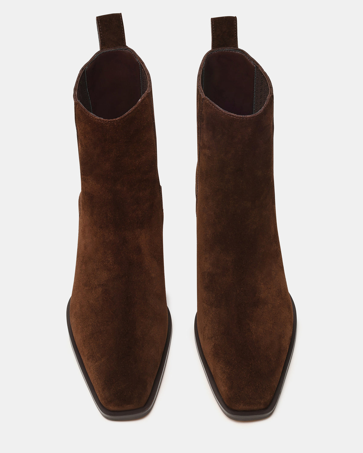 DARSEN Brown Suede Square-Toe Block Heel Women's Ankle Boot - Steve Madden