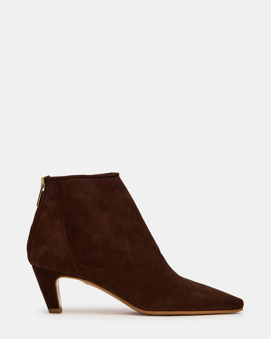 JUNO Brown Suede Square-Toe Women's Ankle Boot - Steve Madden