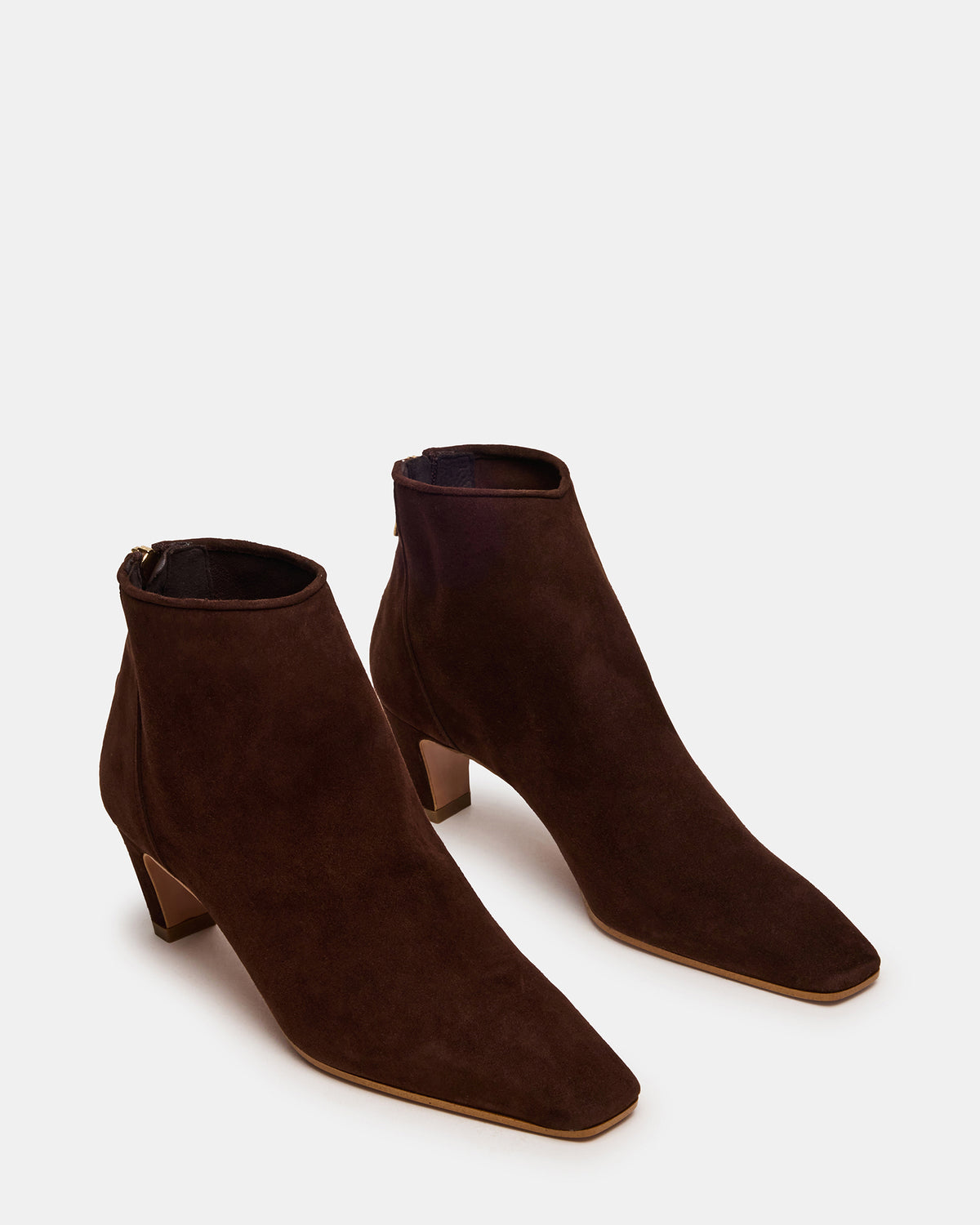 JUNO Brown Suede Square-Toe Women's Ankle Boot - Steve Madden