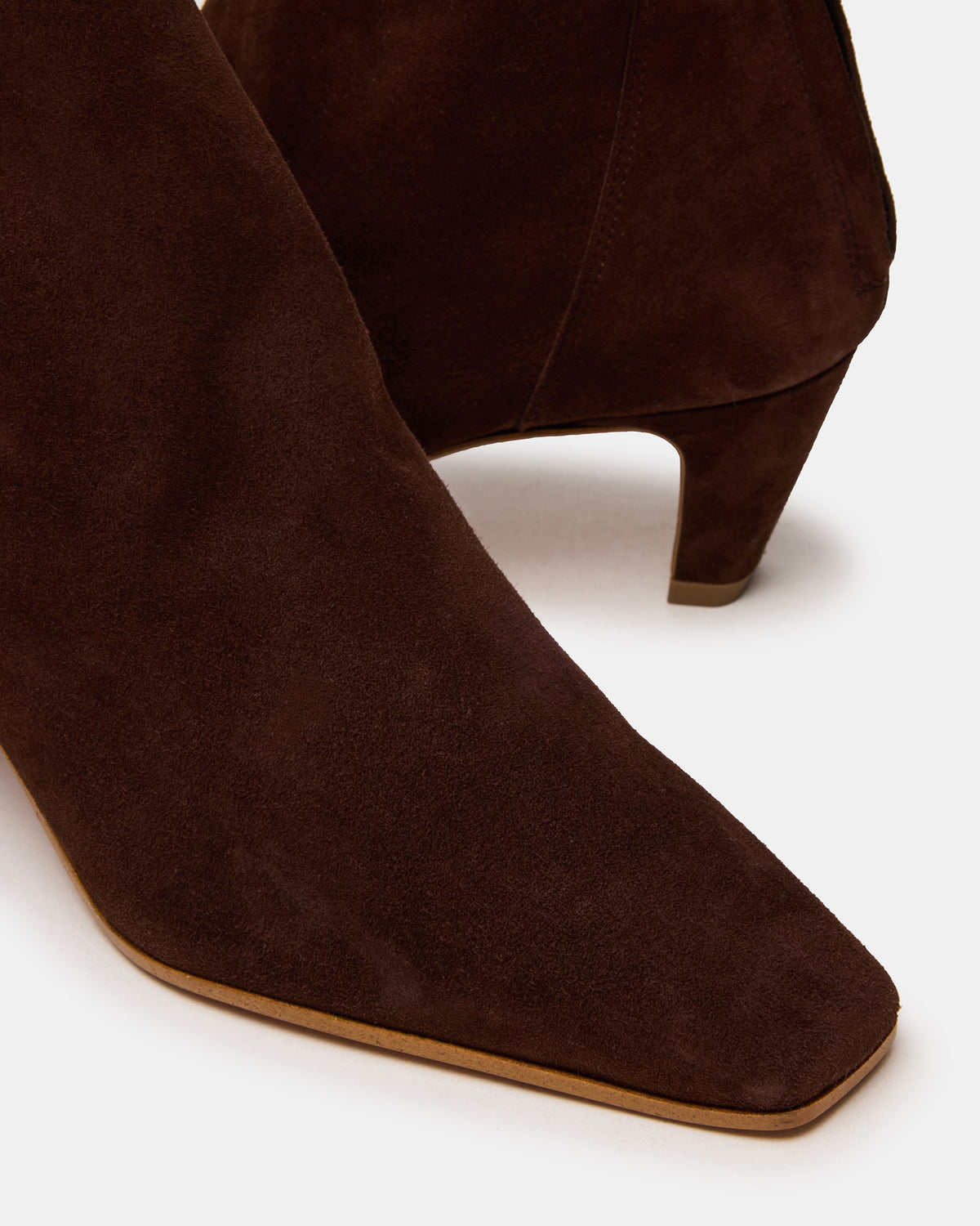 JUNO Brown Suede Square-Toe Women's Ankle Boot - Steve Madden