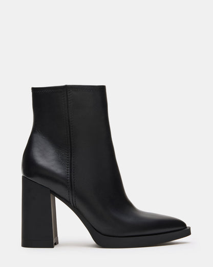 HARDEN Black Leather Women's Pointed-Toe Ankle Boot - Steve Madden