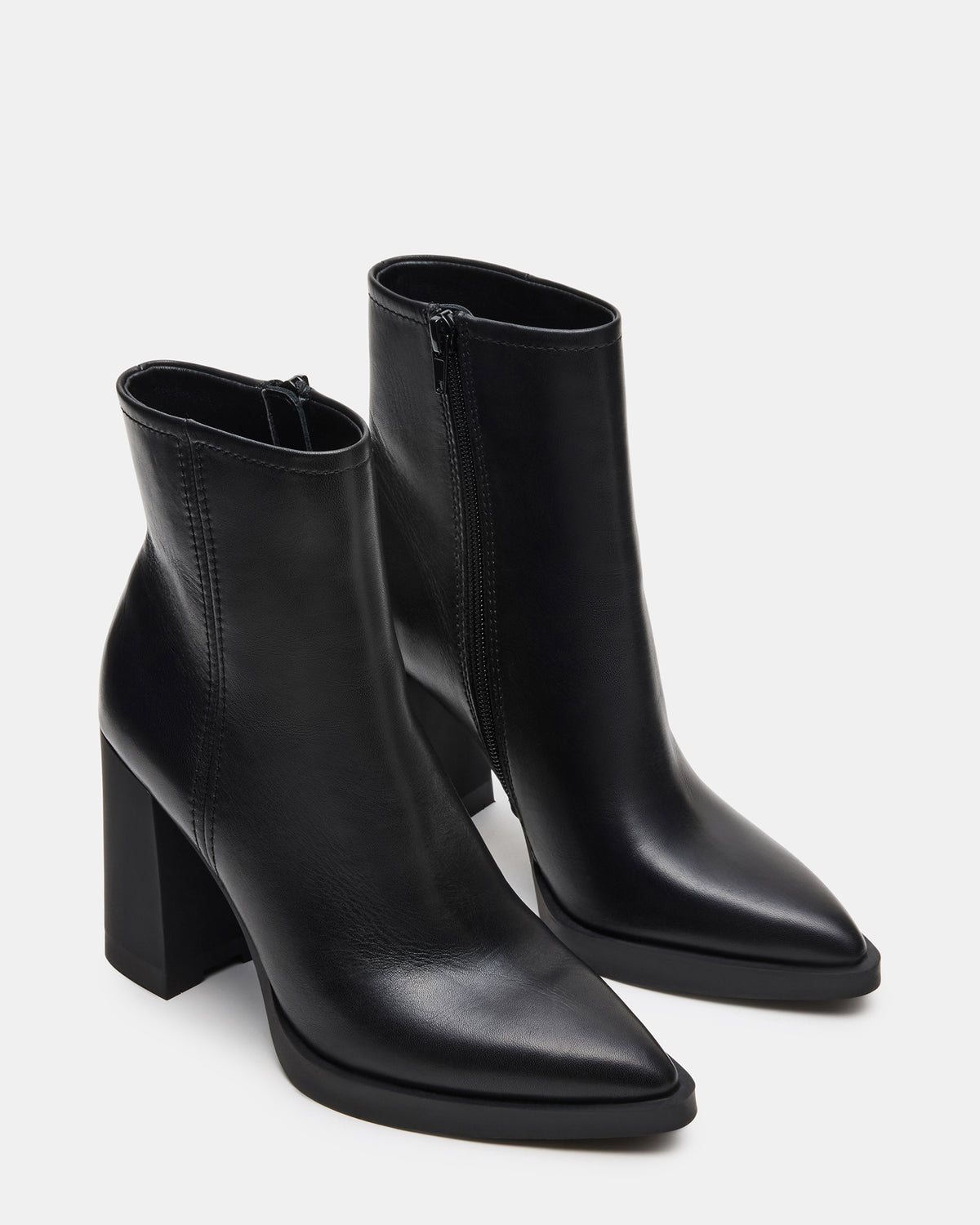 HARDEN Black Leather Women's Pointed-Toe Ankle Boot - Steve Madden