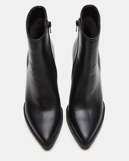HARDEN Black Leather Women's Pointed-Toe Ankle Boot - Steve Madden