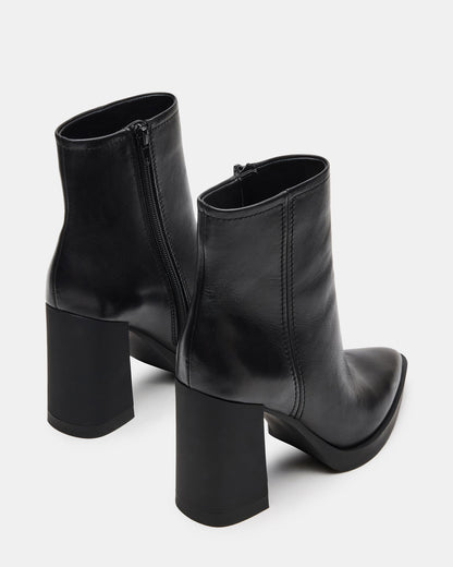 HARDEN Black Leather Women's Pointed-Toe Ankle Boot - Steve Madden