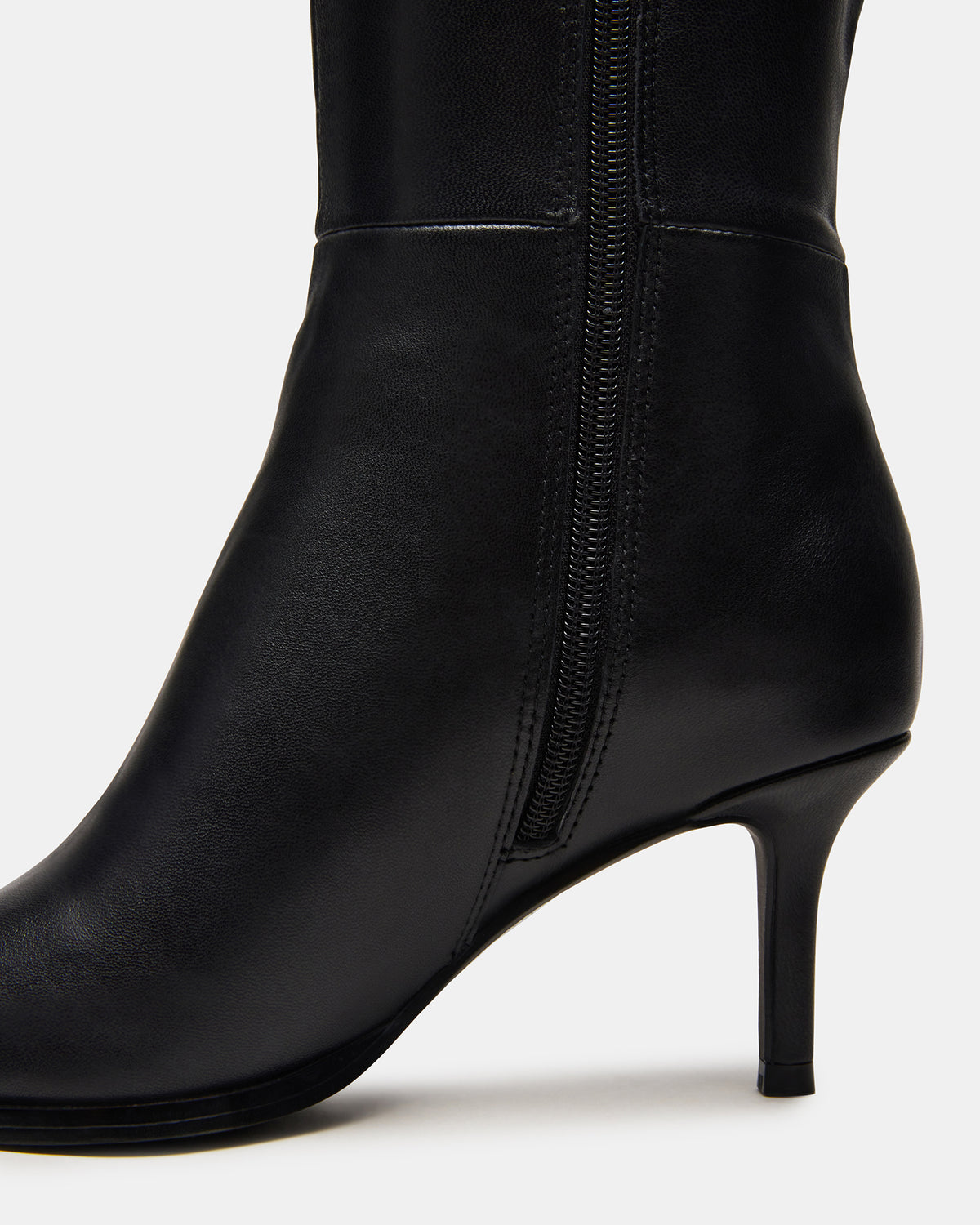LINGO Black Leather Pointed-Toe Knee-High Women's Boot - Steve Madden