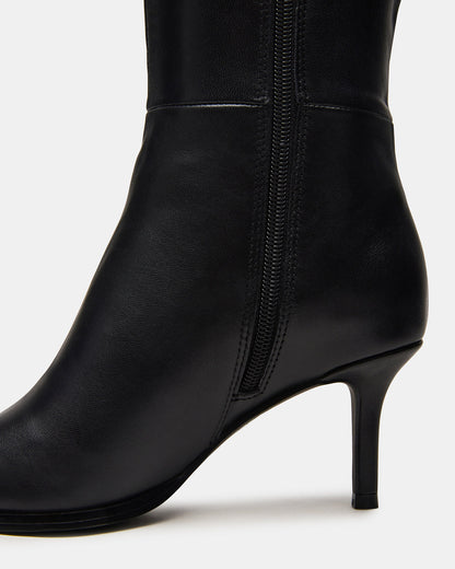 LINGO Black Leather Pointed-Toe Knee-High Women's Boot - Steve Madden