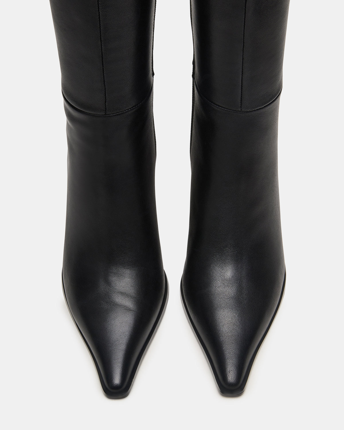 LINGO Black Leather Pointed-Toe Knee-High Women's Boot - Steve Madden